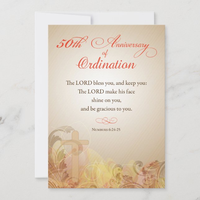 Convite Convite, 50º Aniversário da Bênção Ordinária (Frente)