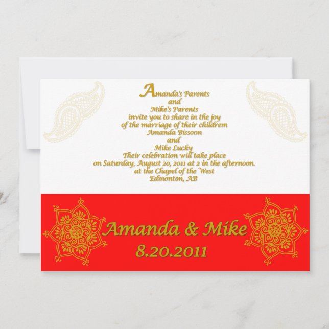 Convite Convite: Amostra 1 (Frente)