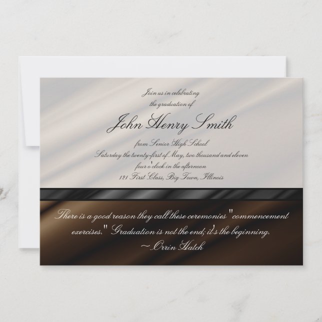 Convite Convite/Anúncio para a graduação de seda de chocol (Frente)