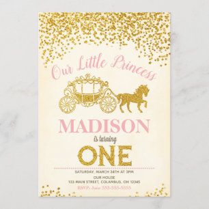 Convite Convite/brilho do primeiro aniversario da princesa