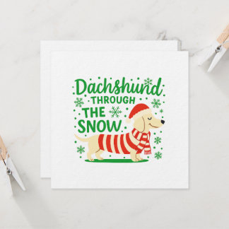 Convite Convite/Carta de Natal do Dachshund Creme