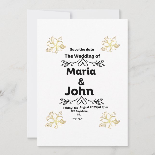 Convite "Convite de aniversário de casamento" (Frente)