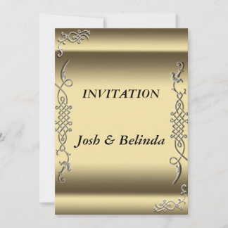 Convite convite de casamento dourado