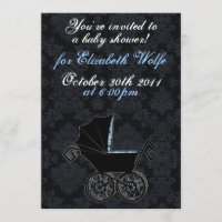 "Convite do menino gótico do transporte de bebê"