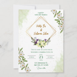 Convite "Convite Elegante para Casamento Verde: Inspirado