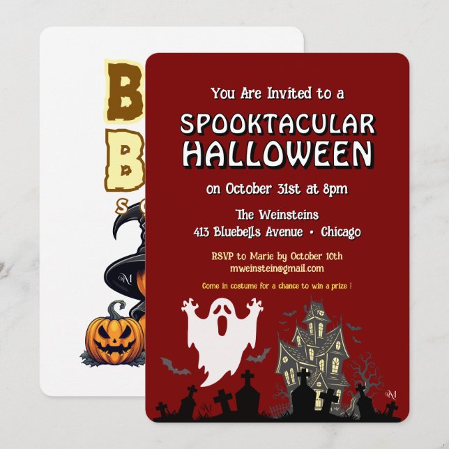 Convite Convite: HALLOWEEN Espetacular de Terror #4 (Frente/Verso)