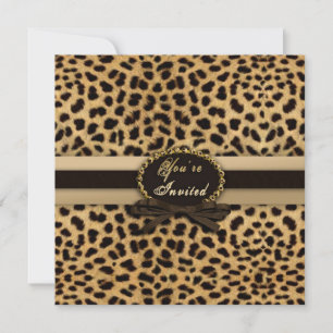 Convite - Convite - Impressão Leopard (Faux)
