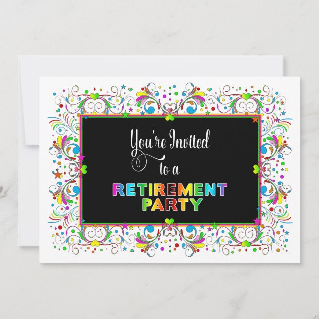 Convite Convite, Parte Retirada, Cores Vívidas/Design (Frente)