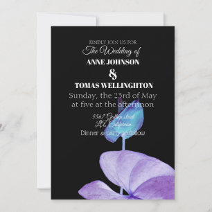Convite Convite, roxo e preto do casamento