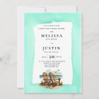 ConviteAniversário de casamento simplista na praia