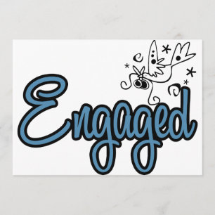 Convite ConviteAzulToonDoveEngaged