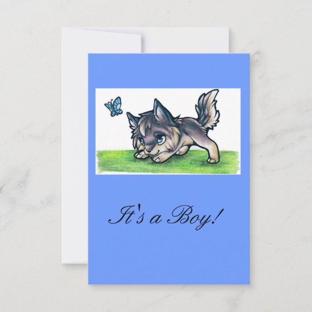 Convite Convites/Anúncios para Baby Wolf (Frente)