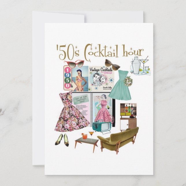 Convite 'Convites de hora de coquetel de 50 (Frente)