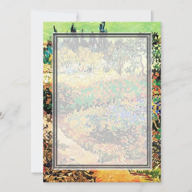 Convite Convites. Flor de jardim com caminho (Frente)