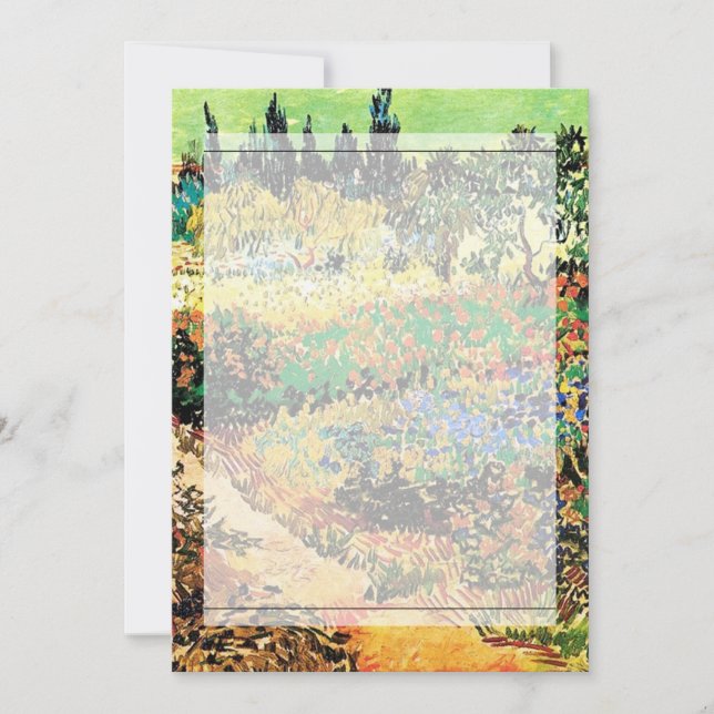 Convite Convites. Flor de jardim com caminho (Frente)