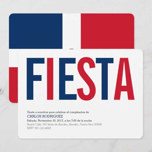 Convite Convites: República Dominicana: Bandeira da Repúbl (Frente/Verso)