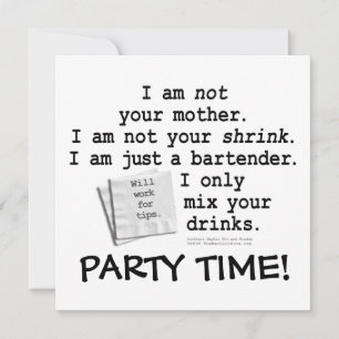 Convite, Convites - Sou Um BARTENDER