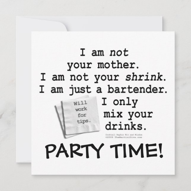Convite, Convites - SOU UM BARTENDER (Frente)