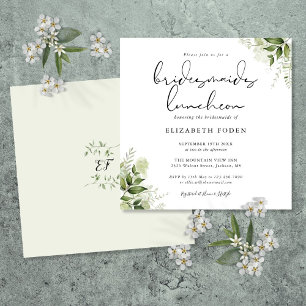 Convite Convivio de Damas de Honra com Monograma Floral Ve