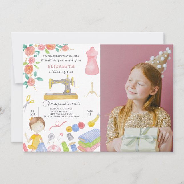 Convite Convocação De Aniversário Com Foto (Frente)