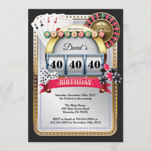 Convite Convocação de Aniversário do Casino Poker