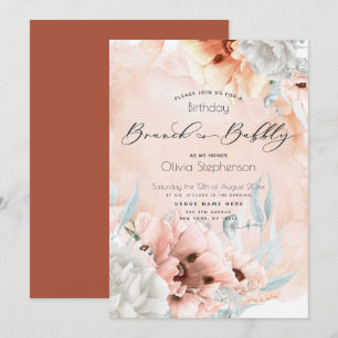 Convite Convocação de Aniversário para Coral Blush Brunch