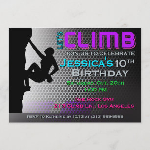 Convite Convocação de Aniversário para Escalada de Rock