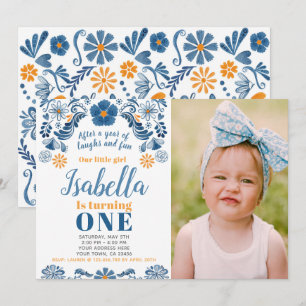 Convite Convocação de aniversário para Fiesta com sua foto