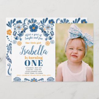 Convite Convocação de aniversário para Fiesta com sua foto