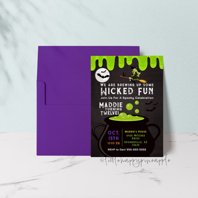 Convite Convocação de Aniversário para o Dia das Bruxas de (Criador carregado)