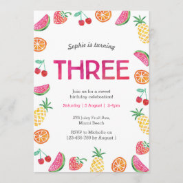 Convite Convocação de Aniversário Rosa-Tropical