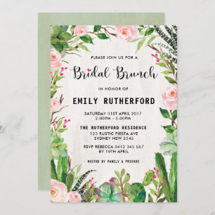 Convite Convocação de Boho Bridal Brunch
