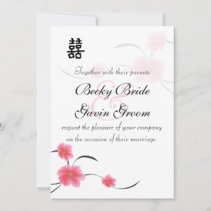Convite Convocação de Casamento Cerejeira Flor Dupla Fel