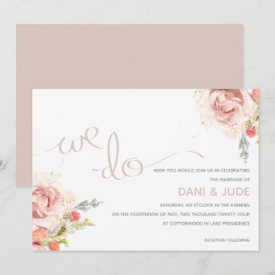 Convite Convocação de Casamento com Letras Manuais