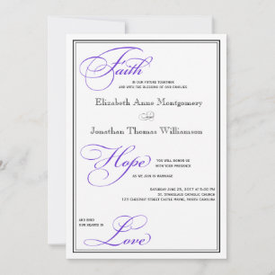 Convite Convocação De Casamento Com O Roxo Faith Hope