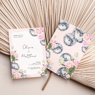 Convite Convocação de Casamento de Bola Disco Floral