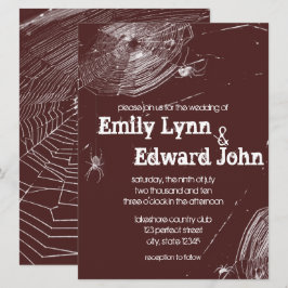 Convite Convocação de Casamento de Cobwebs e Aranhas Branc