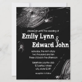 Convite Convocação de Casamento de Cobwebs e Aranhas Branc