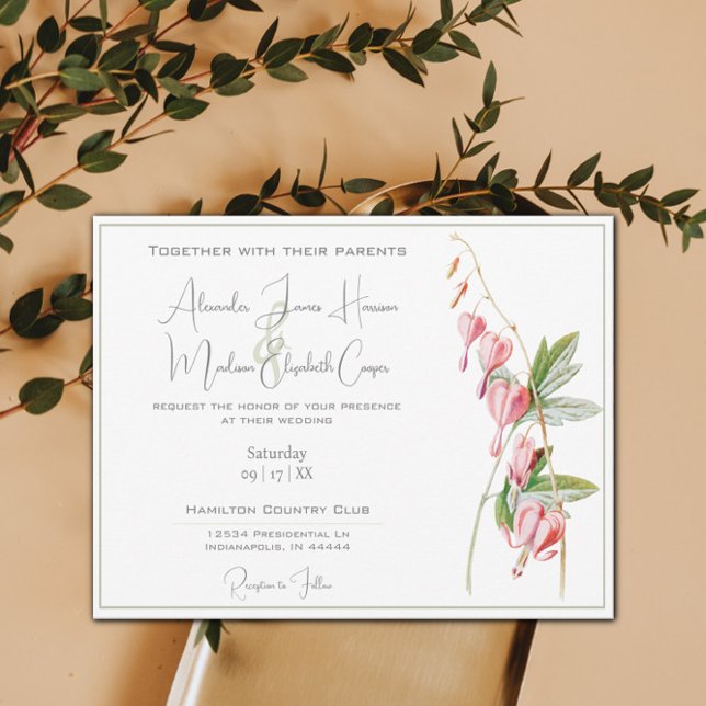 Convite Convocação de Casamento de Corações Hemorrágicas (Criador carregado)