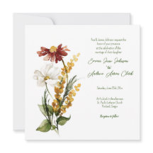 Convocação de Casamento de Florais de Aquarela Nee