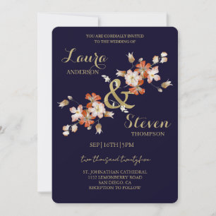 Convite Convocação de Casamento de Flores Roxas