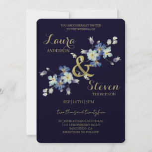 Convite Convocação de Casamento de Flores Roxas