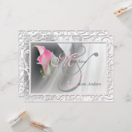 Convite Convocação de Casamento de Frame Flourish Calla Li