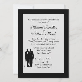 Convite Convocação de Casamento de Gay de Cinza