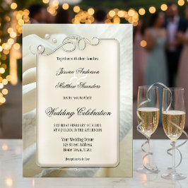 Convite Convocação de Casamento de Rosa de Feriado de Silv