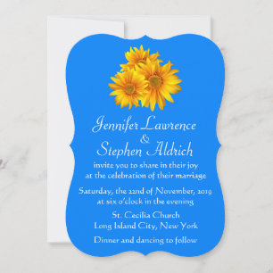 Convite Convocação de Casamento Floral Azul
