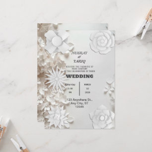 Convite Convocação de Casamento Islâmico para a Cinza de T