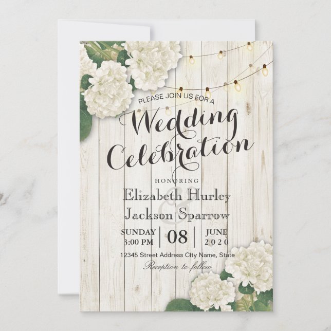 Convite Convocação De Casamento Leve Da Madeira Rústica (Frente)