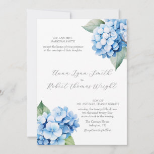 Convite Convocação de Casamento por Aquarela Azul Dusty Hy