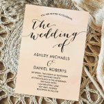 Convite Convocação de Casamento por Aquarela Suave, Blush<br><div class="desc">Moderno. Mínimo. Delicado. Este convite para o casamento usa linhas limpas,  tipos clássicos e uma textura de fundo suave para criar um olhar elegante para o seu dia especial.</div>